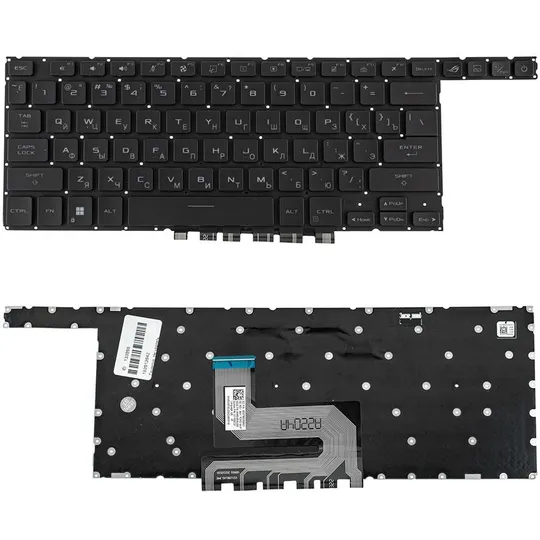 Клавіатура для ноутбука ASUS (GX650 series) rus, black, без фрейму, підсвічування клавіш (RGB) Ціна