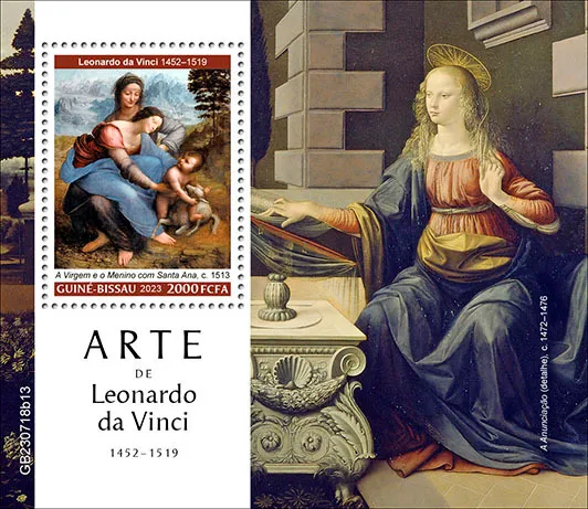 Гвинея Бисау-Живопись-Великие Художники-2023.Оптовый Лот! 20 чистых красивых комплектов-20 Блоков. Продаж