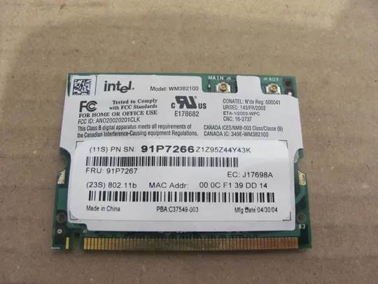 Купити номер0189-26 ANATEL 0369-03-1096 91P7266 для Lenovo IBM T40 T41 T42 R40 X31 оригінал