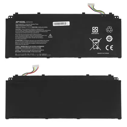 фото, Батарея для ноутбука ACER AP15O5L (БЕЗ УШЕК) (Aspire S5-371, Chromebook R13 CB5-312T) 11.1V 4350mAh Black