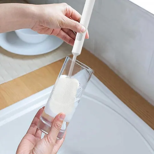 Губка для мытья стаканов, бутылок с длинной ручкой и сменной насадкой 28*5,5 см З аукціону