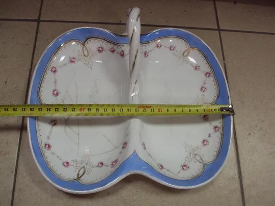 Купити Тарелка блюдо поднос с ручкой Карл Тильш фарфор узор цветочки Porzellanfabrik C.Tielsch Силезия №107