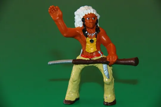 ІНДІАНЕЦЬ ВОЖДЬ индеец 65-70мм BULLY BULLYLAND ФРГ м`яка резина! Ціна