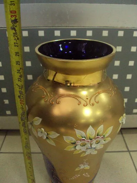 Ваза цветочки чешское стекло богемия №487п Інтернет-аукціон