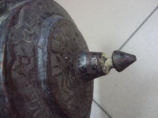 Сосуд Иудаика предмет быта культа с крышкой медь высота 15,5 см, диаметр 22,5 см №11422 Де купити