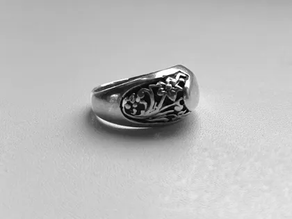 фото, Срібний перстень з гравіюванням