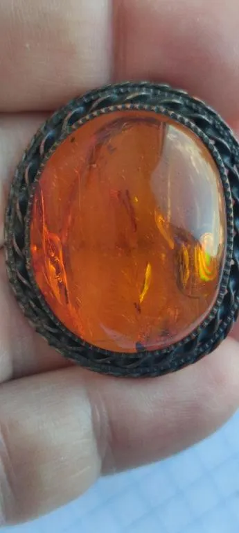 Винтажная брошь из янтаря, Латвия, 1950-1960-е годы. натур. балтийский янтарь jl472 З аукціону