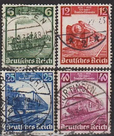 1935 - Рейх - 100 років залізниці Mi.580-83 _6.50 € Ціна