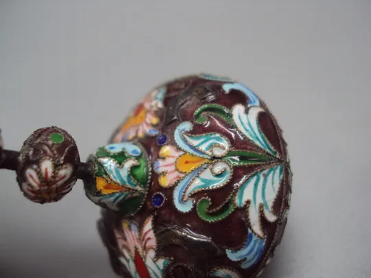 Фигура миниатюра статуэтка юла эмаль клуазоне с перегородками узор цветы клуазонне дзига №18642 Характеристики