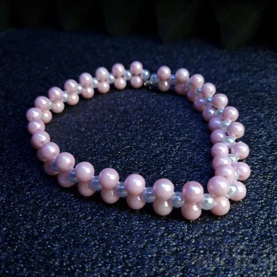 Купити Чокер з намистин рожевий