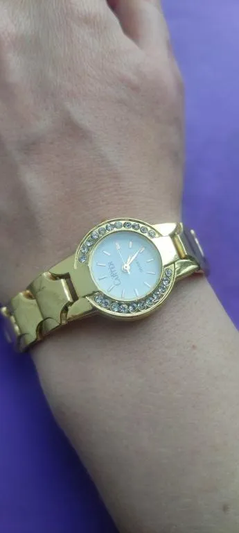 Красивые часы Картер, привезены из Англии, рабочие, выглядят как золотые, камешки-стразы  fr966 З аукціону