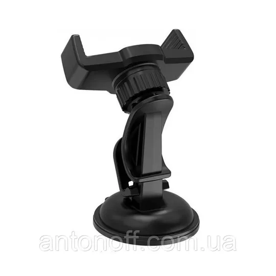 Автотримач Hoco CA40 для телефона на панель / лобове скло Чорний Недорого