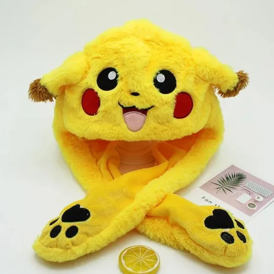 Карнавальная шапка с подсветкой: пикачу с поднимающимися ушами Продаж