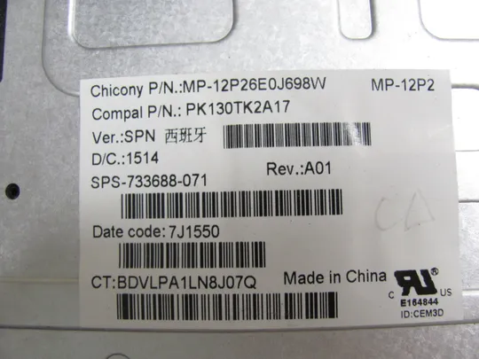 ноиер0612-3 клавіатура  ДОНОР 733688-071  для HP EliteBook ZBOOK 15 G2  оригінал Інтернет-аукціон