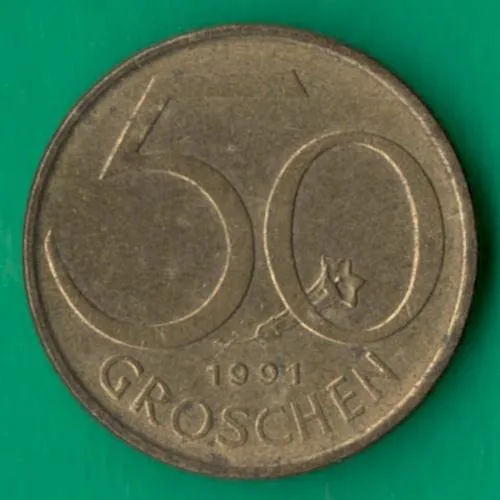 50 грошів 1991 року Австрія [КМ] Ціна
