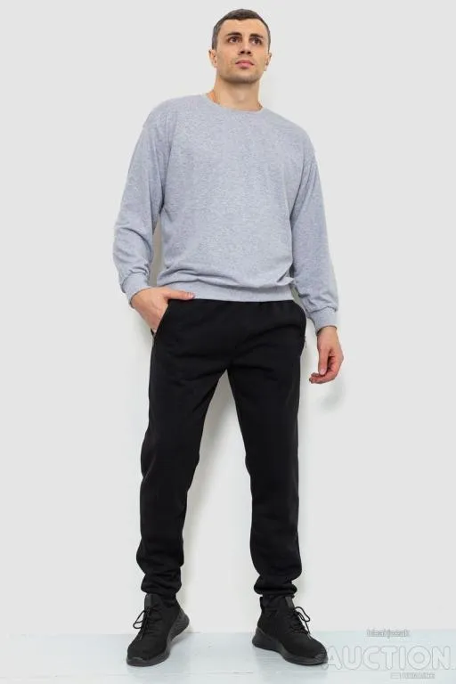 Купити Спорт штани мужские на флисе, цвет черный, 244R4740