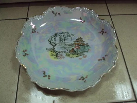 Тарелка японские мотивы блюдо фарфор клеймо корона с крестом высота 4 см диаметр 28,5 см №10763 Ціна
