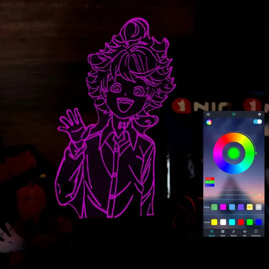 Акриловий світильник-нічник керування з телефона Емма The Promised Neverland tty-n001772 Ціна