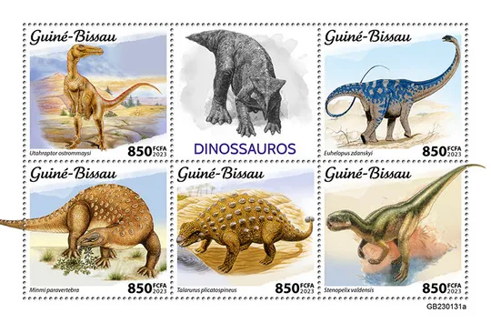 Купити Гвинея Бисау-Динозавры-2023.Чистый полный красивый комплект.MNH.
