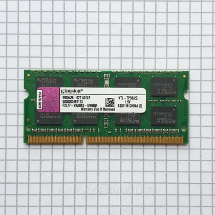 фото, Модуль пам'яті Kingston 2GB DDR3 KTL-TP3B/2G 9905428-027.A01LF 1333MHz для ноутбука оригінал