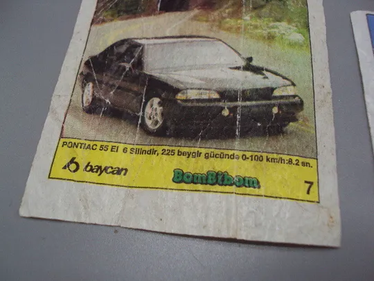 Вкладыши от жвачек Baycan BomBibom 1, 7, 11, 14, 22, 23, 28, 41, 47,48 машины авто 11 шт №17938мя З аукціону