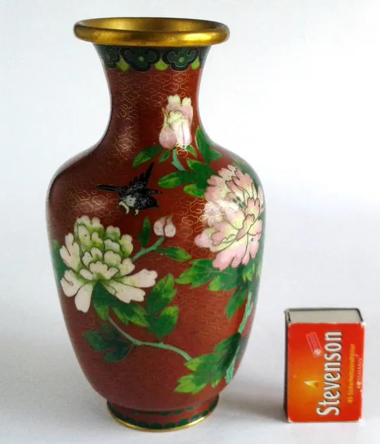 Антикварна колекційна ваза клуазоне Cloisonne латунь #1 Ціна