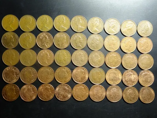 2 пенса Британія (порічниця) 45шт, всі різні Ціна