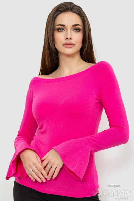Кофта женская однотонная, цвет розовый, 244R201-1 Ціна