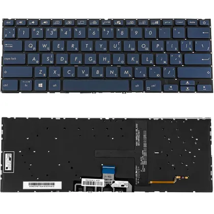 фото, Клавиатура для ноутбука ASUS (UX434 series) ukr, blue, без фрейма, подсветка клавиш(ОРИГИНАЛ)