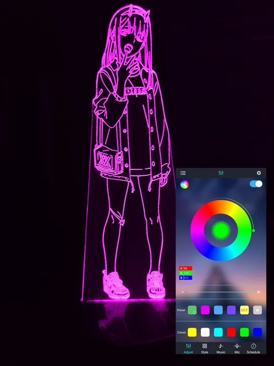 Акриловий світильник-нічник керування з телефона Зеро Ту 3 tty-n000827 Ціна