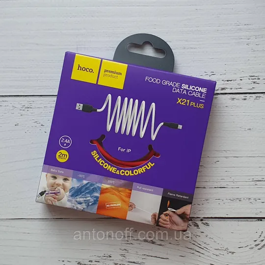 Купити Кабель Hoco X21 Plus Lightning / Apple iPhone силіконовий (2м 2.4A) Червоний