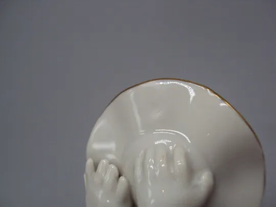 Подсвечник фигура фарфор Германия Metzler with ortloff 1940 мальчик путти ребенок 14,5 см №15457 в Україні