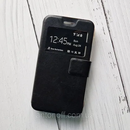 фото, Чохол-книжка Lenovo A328 для телефону (з віконцем) Чорний