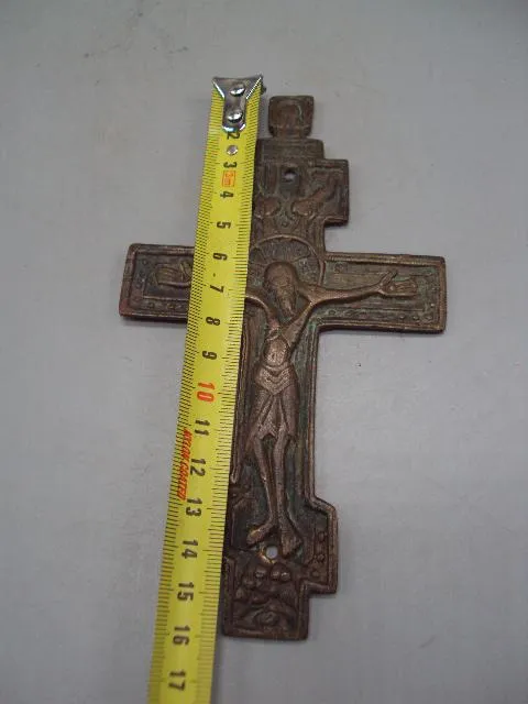 Купити Крест распятие пластика бронза размер 15,9 х 9,1 см (№804) №13895