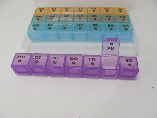 Пластикова коробка для зберігання ліків Beaver Pill Box/Medicine Box/Pill Organiser (4 ряди (упаковка по 2)) (14) З аукціону