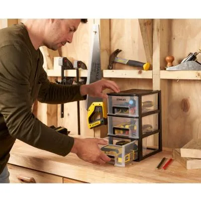 Ящик для инструментов Stanley вертикальный с 3-мя выдвижными отделениями, пластмассовый, 239x180x30 Де купити