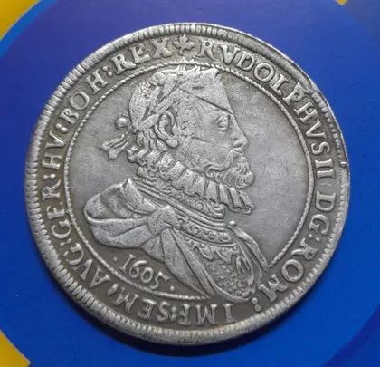 фото, Талер 1605 року. Рудольф II.  Імператор Священної Римської імперії. Копія.