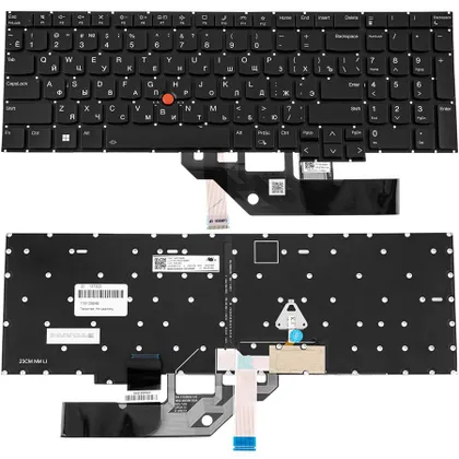 фото, Клавіатура для ноутбука LENOVO (ThinkPad: E16 Gen 1) rus, black, без фрейму, підсвічування клавіш