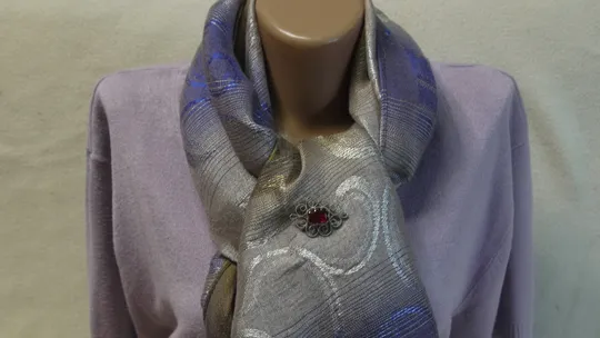 Брошка мельхіор скань червоне скло стара радянська біжутерія Вживане Торговий майданчик