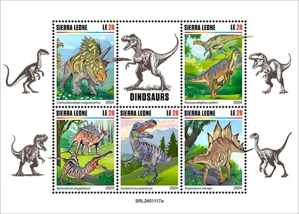 фото, Сьерра Леоне-Динозавры -2024.Чистый полный красивый комплект.MNH