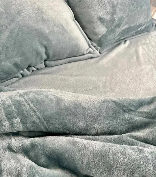 Постельное белье плюшевое полуторное Dushka Home 20840 160х215 см бирюзовое З аукціону