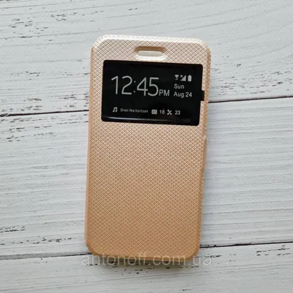 фото, Чохол-книжка Doogee X5 / X5 Pro для телефону (з віконцем) Gold