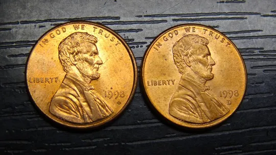 1 цент 1998 США (два різновиди) Ціна