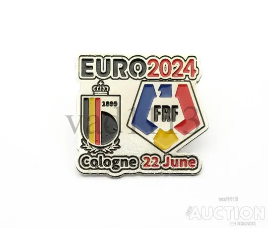 футбол ЕВРО 2024  матчевый значок  Бельгия - Румыния. Ціна
