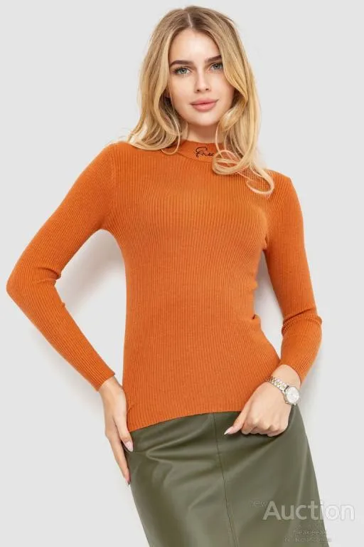 Водолазка женская трикотажная, цвет терракотовый, 204R035 Ціна