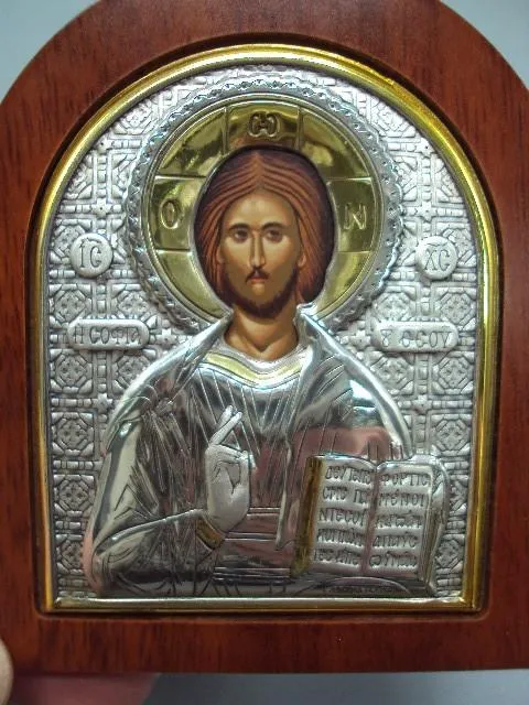 Купити Икона спаситель Иисус Христос иконка серебро 925 проба Laminato Ag Theodora Италия 8,2х6,9 см №13489