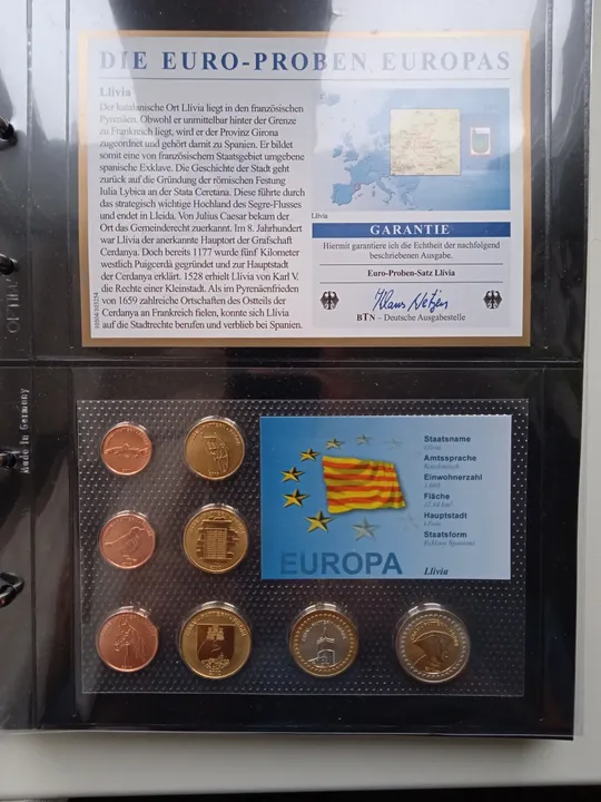 Ллівія(Каталонія). Річний набір монет Євромонет(Європроба) З аукціону