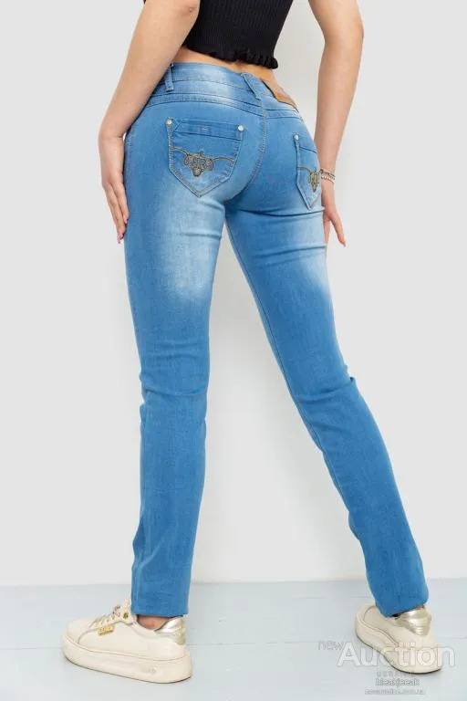 Джинсы женские, цвет голубой, 167RS007 Продаж