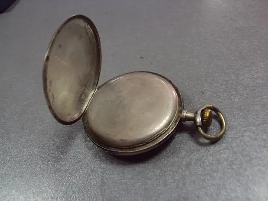 Карманные часы Aureole корпус серебро с чернью 800 проба длина 6,5 см, диаметр 5см не на ходу №11934 Недорого