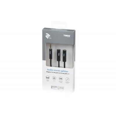 Кабель мультимедийный 3.5 мм jack(M) x 2(F), black, 0.15m 2E (2E-W9697) З аукціону